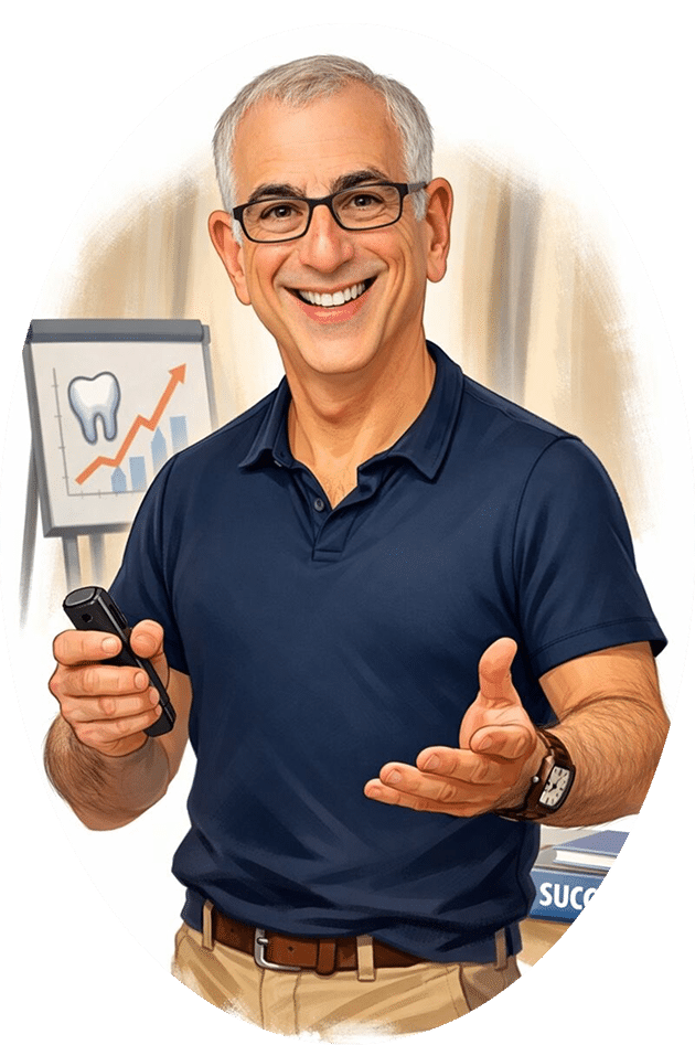 A drawing of Dr. Stern holding a remote controller